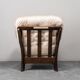 Fauteuil en tissu beige 70s vintage moderne