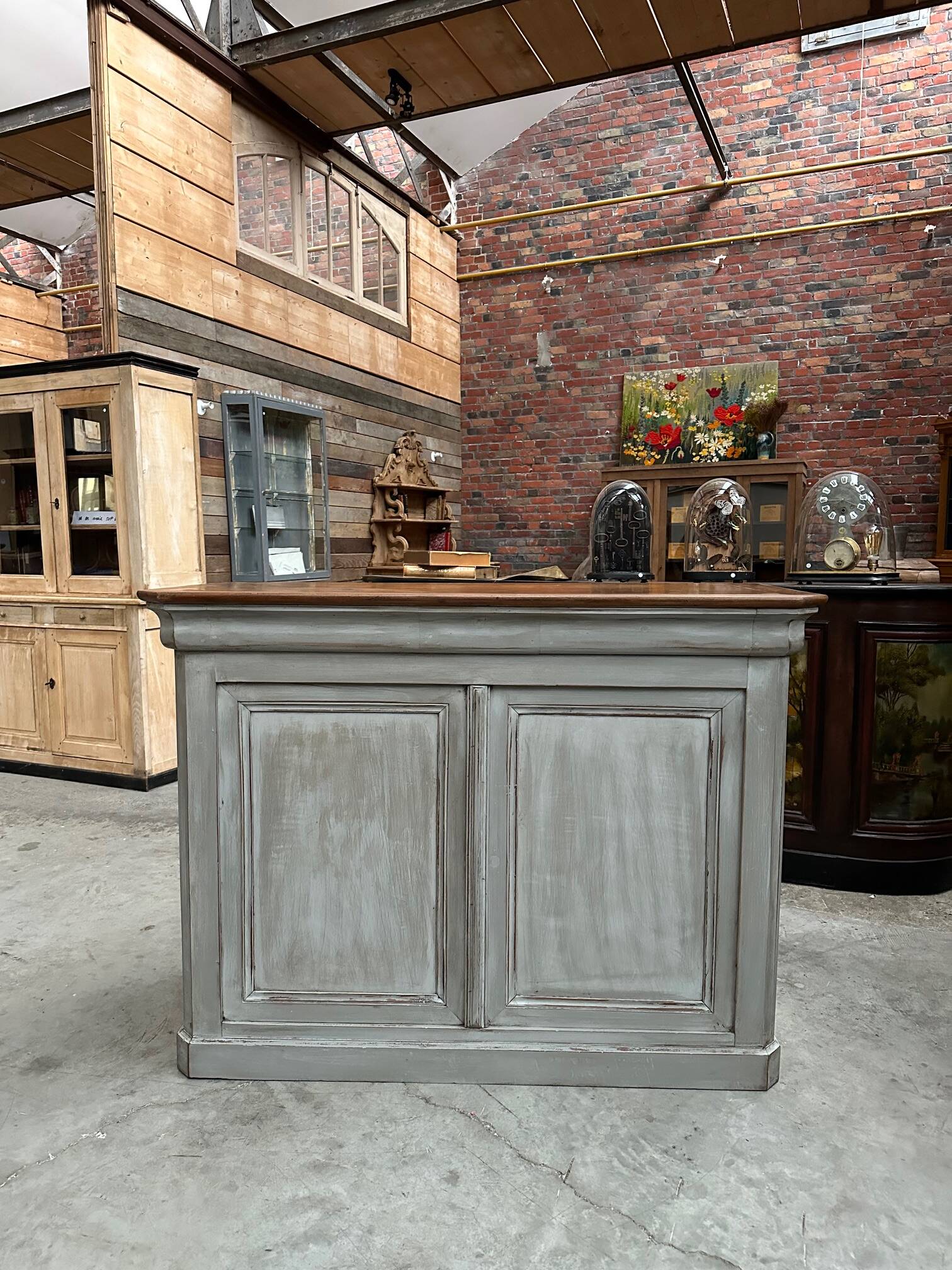 Patinated bar counter