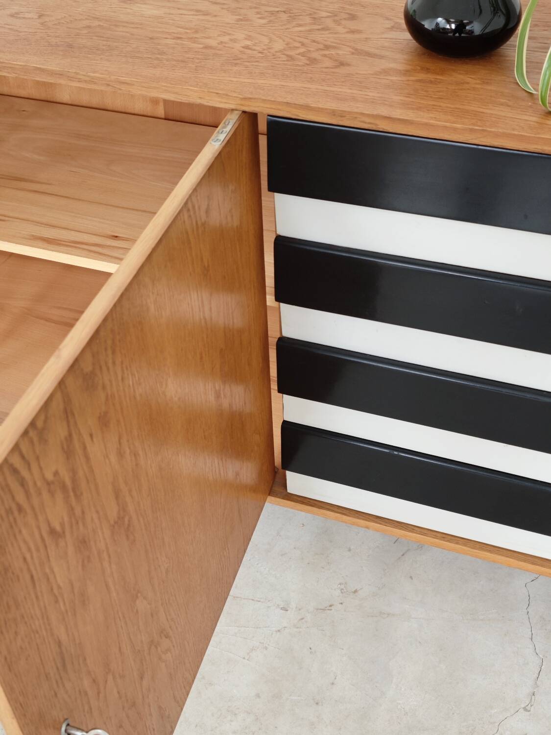 Black and white U 460 sideboard by Jiri Jiroutek for Interier Praha 1960