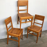Set of 3 oak chairs from the 50s reconstruction period