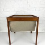 Danish teak side table with magazine rack, 1960s