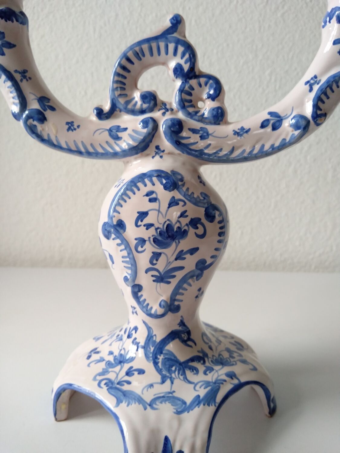 Ceramic chandelier hand-painted with signature