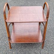 Table d'appoint en bois et bambou vintage