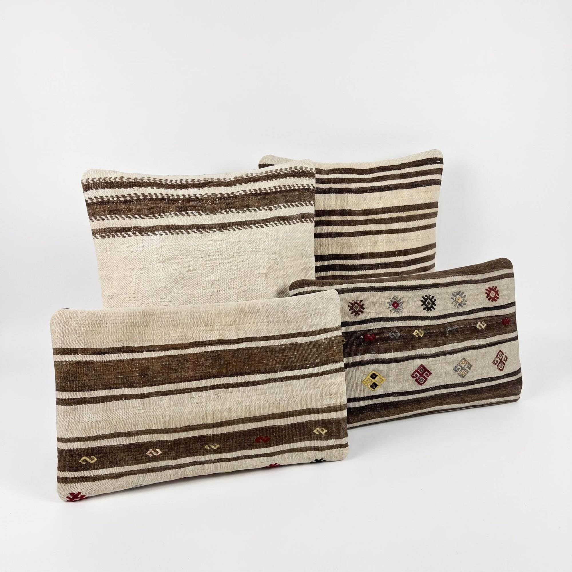 Set of 4 vintage kilim cushion covers 51x51 cm