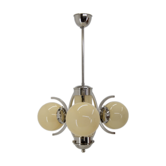 Art deco chandelier, 1930s, restored