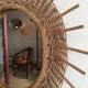 Vintage rattan sun mirror