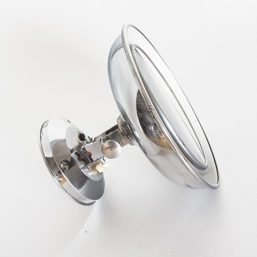 Vintage magnifying mirror with light and adjustable, France 1940.