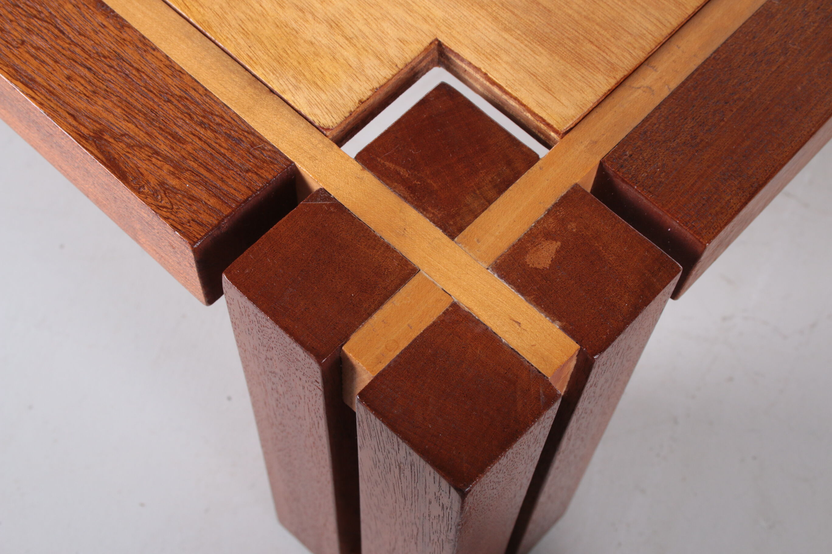 Brutalist Teak wood coffee table, 1970s