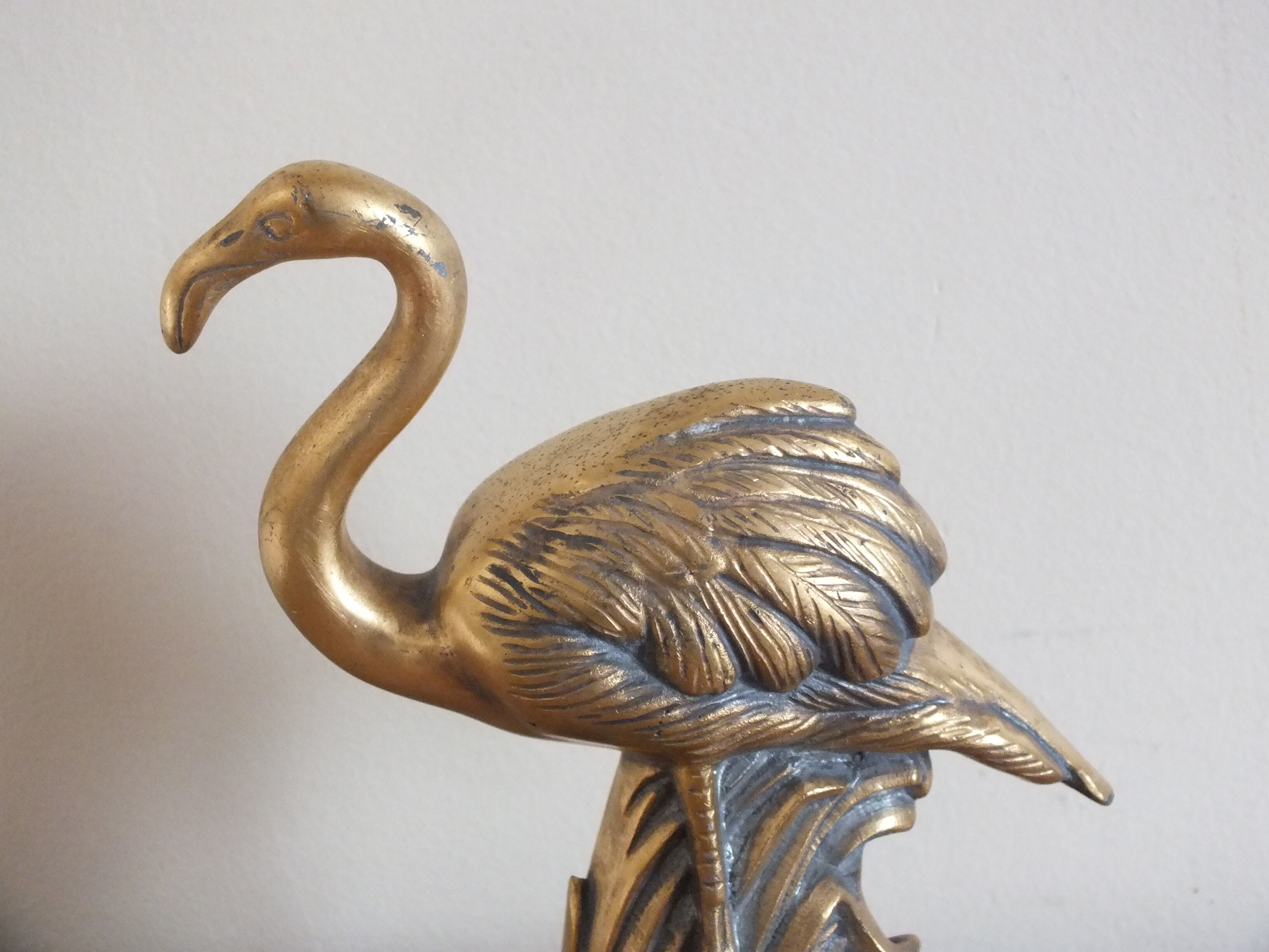 Pink flamingo in bronze