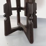 Table basse ronde modulable Guillerme et Chambron en chêne massif céramique