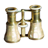 Twins Theatre / Napoleon model opera glasses in Mother-of-pearl and Golden Brass - Authentic