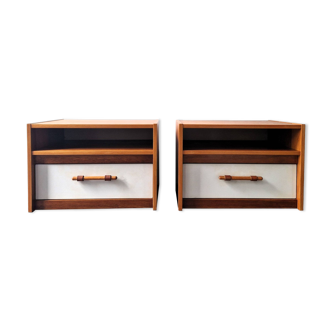 Set of 2 robust looking night stands, 1970's