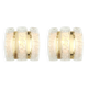 Pair of wall sconces in brass or ice glass by Doria, Germany, 1960s.
