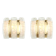 Pair of wall sconces in brass or ice glass by Doria, Germany, 1960s.