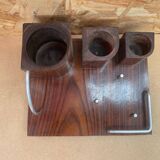 Old Smoking Kit Storage In Wood & Aluminum Vintage #B089