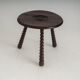 French oak tripod side table attributed to Charles Dudouyt