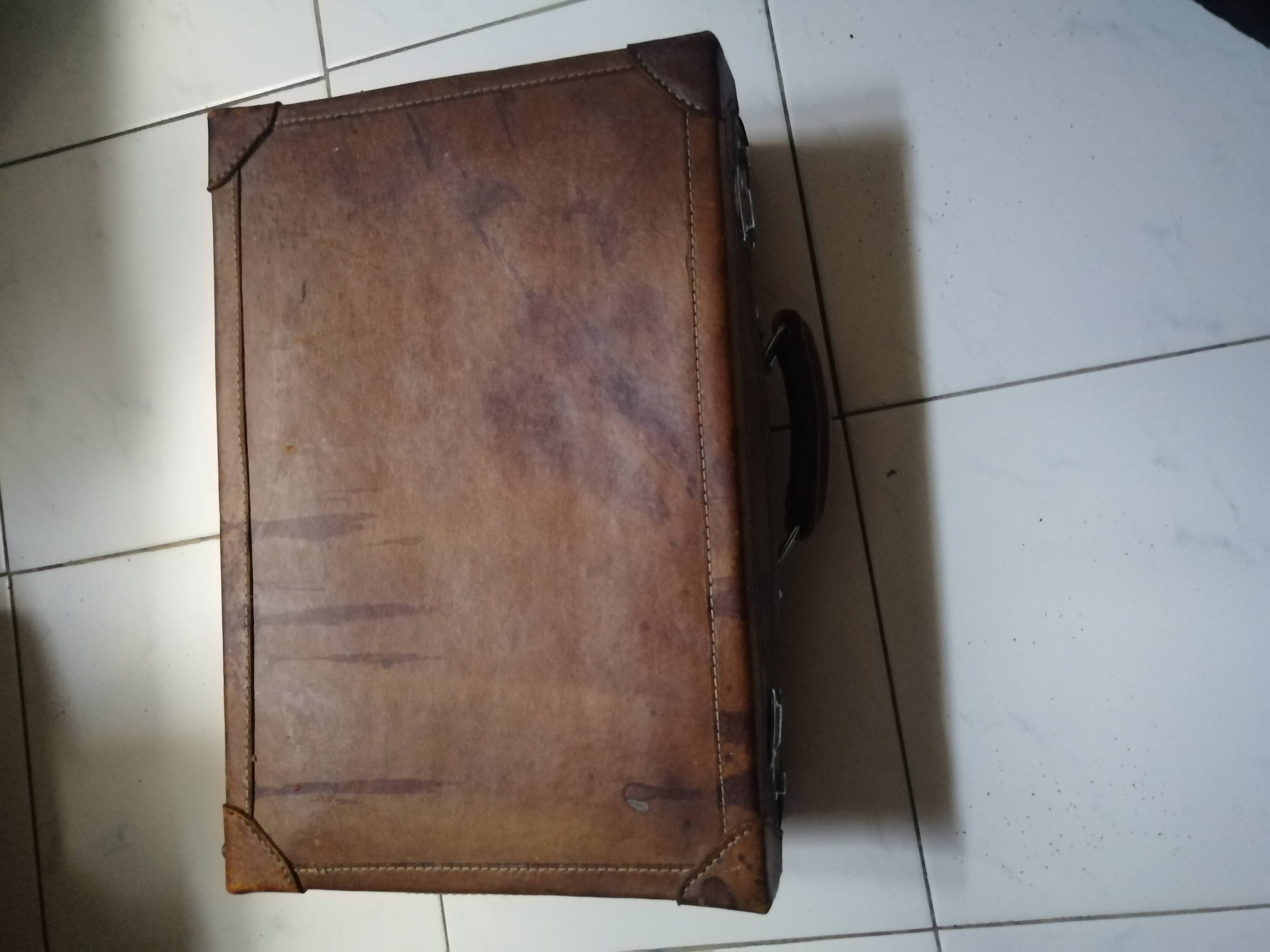 Valise en cuir (golden leaf )