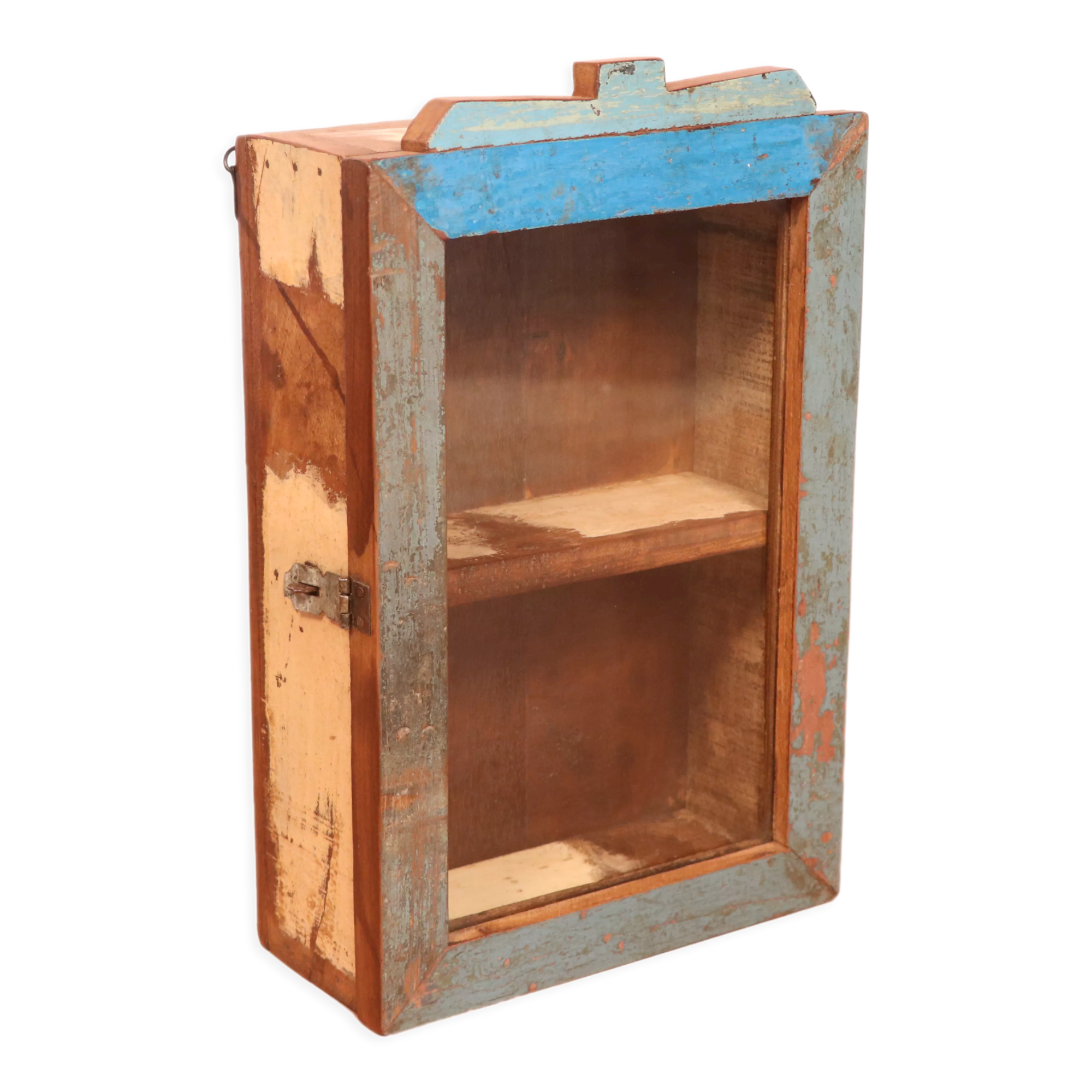 Original polychrome patina burmese teak wall display