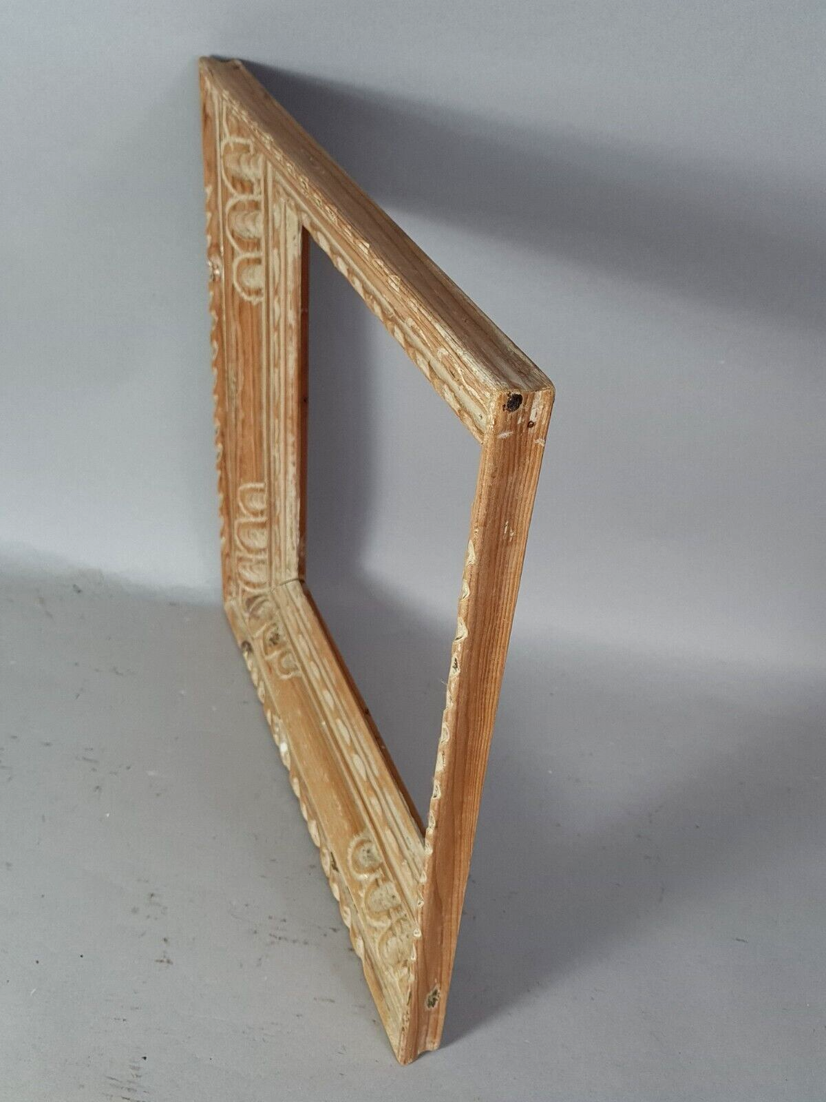 Square frame carved wood patinated 39x39 foliage 27x27 cm style Shabby SB231