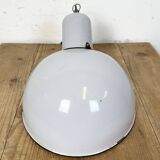 Industrial Grey Enamel Factory Pendant Lamp, 1960s