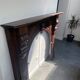 Wood fireplace mantle