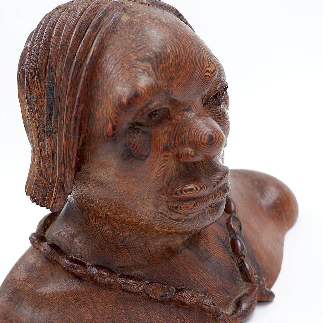 African bust of Joseph Bansimba carved in wenge - 20th century