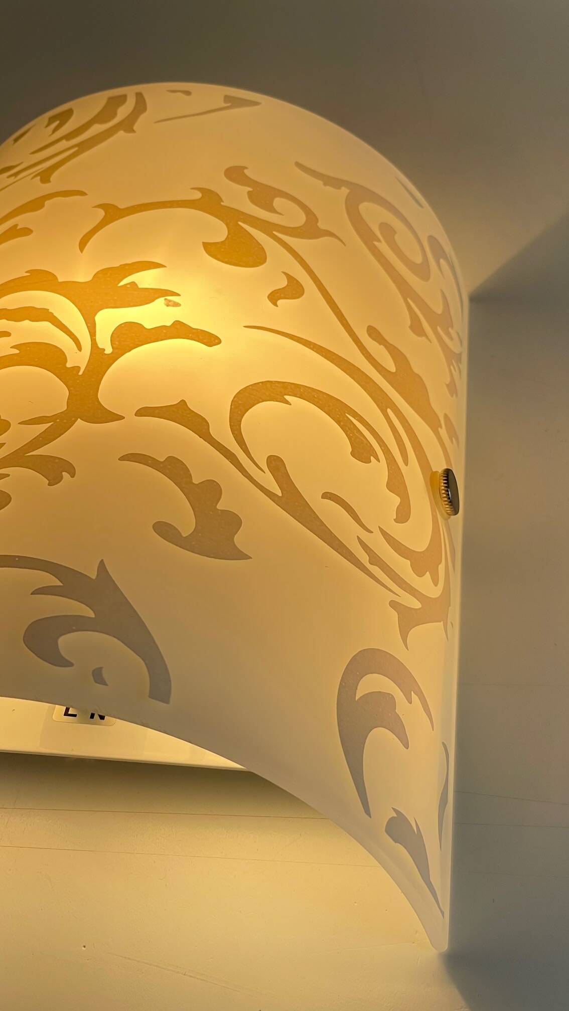 Polished and screen-printed glass sconce by eglo