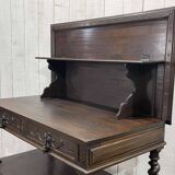 Henry II late 19th century oak serving trolley - top opens into a dresser