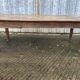 Antique farmhouse table in solid oak with tapered legs and 1 drawer at the end.