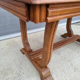 Art Deco extendable desk table 1930 braced base