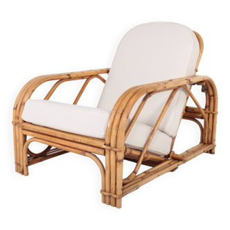 Rattan fireside chair by Audoux Minnet, 1950