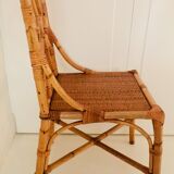 2 Italian chairs bamboo and rattan