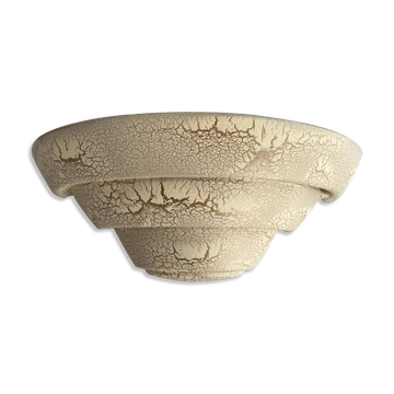 Applique en céramique beige en forme d'arc par Pan Leucten, années 1960, Allemagne