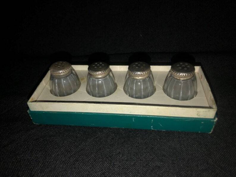 Vintage Cardeilhac/Christofle Crystal Salt & Pepper Cellars: 950 Silver Lid