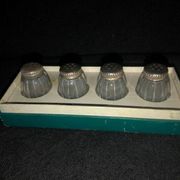 Vintage Cardeilhac/Christofle Crystal Salt & Pepper Cellars: 950 Silver Lid
