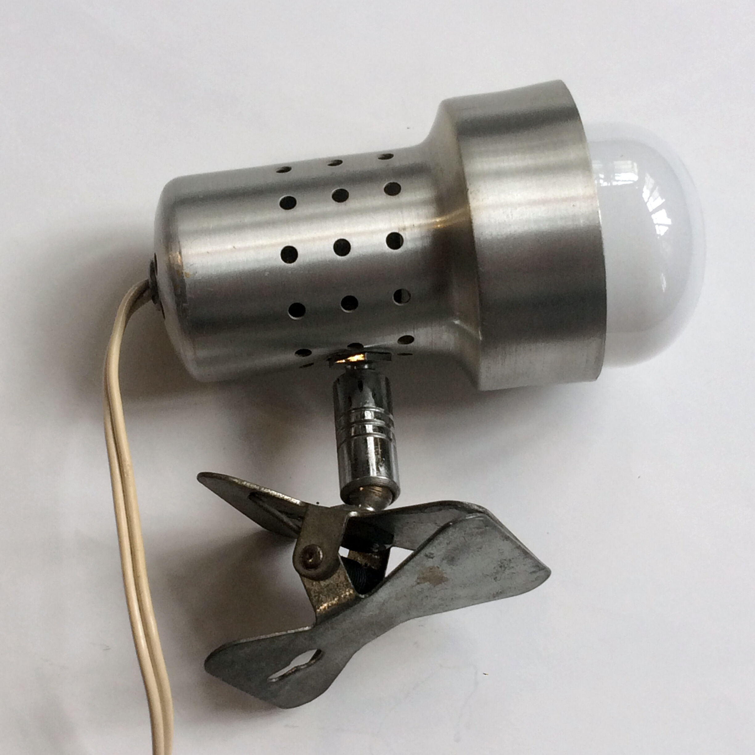 Brushed aluminum clamp spot 1970