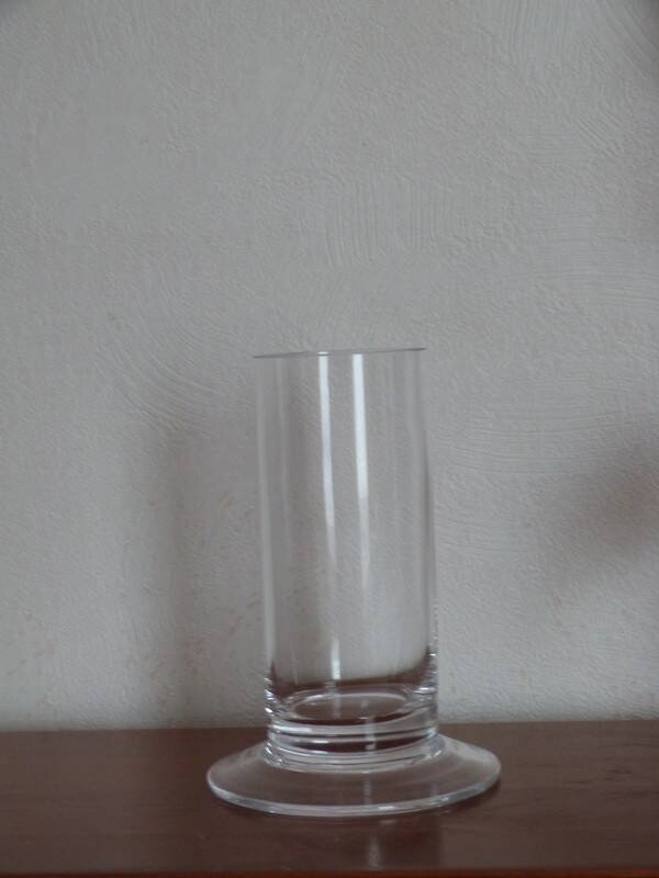 White glass cylindrical vase