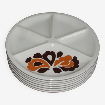 Assiettes vintage Le Creuset à fleurs