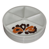 Assiettes vintage Le Creuset à fleurs