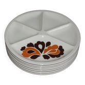 Assiettes vintage Le Creuset à fleurs