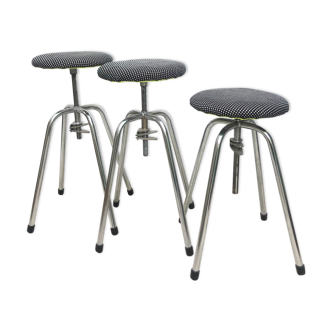 Lot of 3 architect stools jide limoges