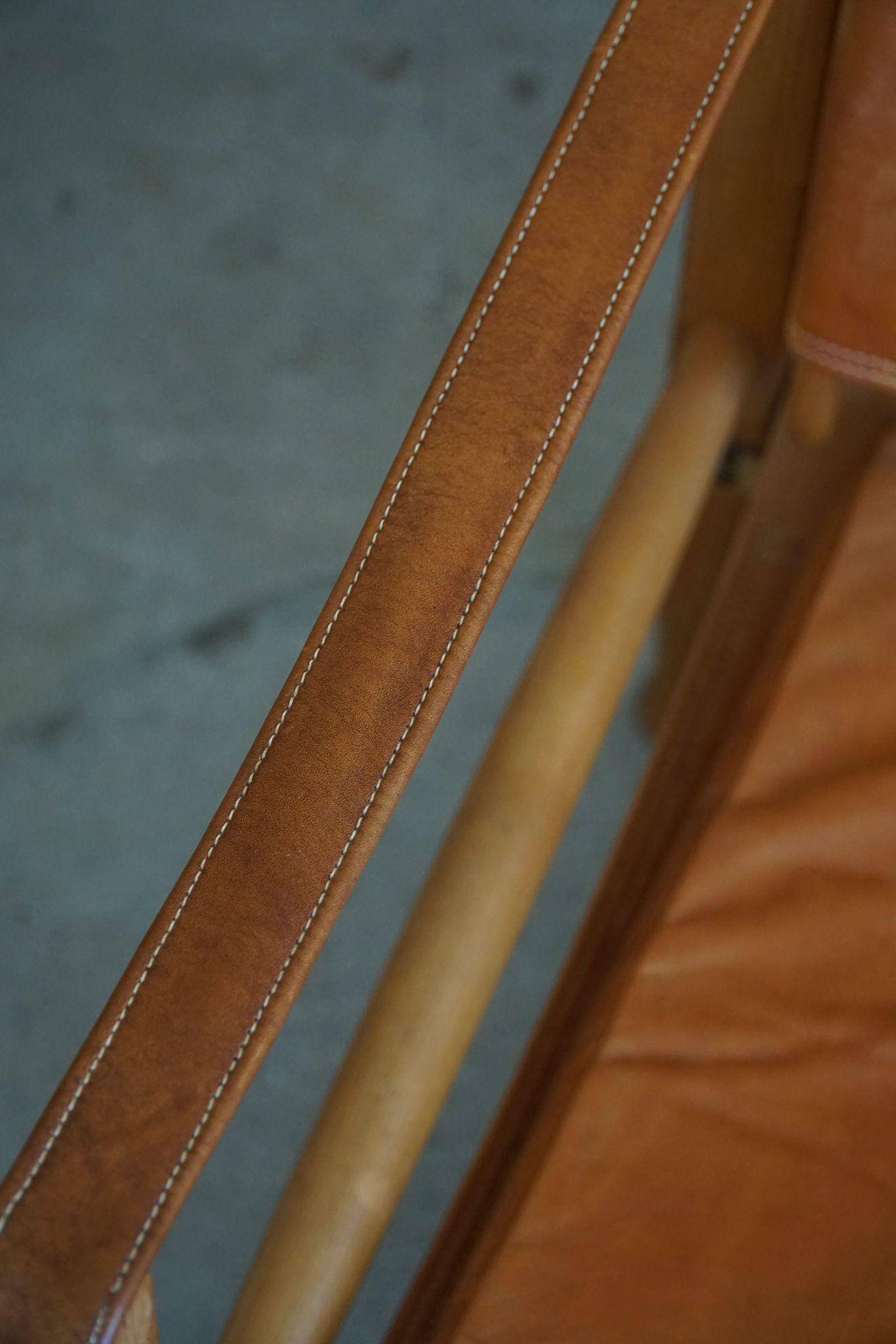 Kaare Klint, a pair of Safari chairs in ash and leather, Rud. Rasmussen, 1960s.