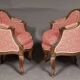 Pair of Louis XV style shepherdess armchairs