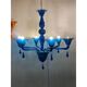 Contemporary Translucent Light-Blue Murano Glass Chandelier