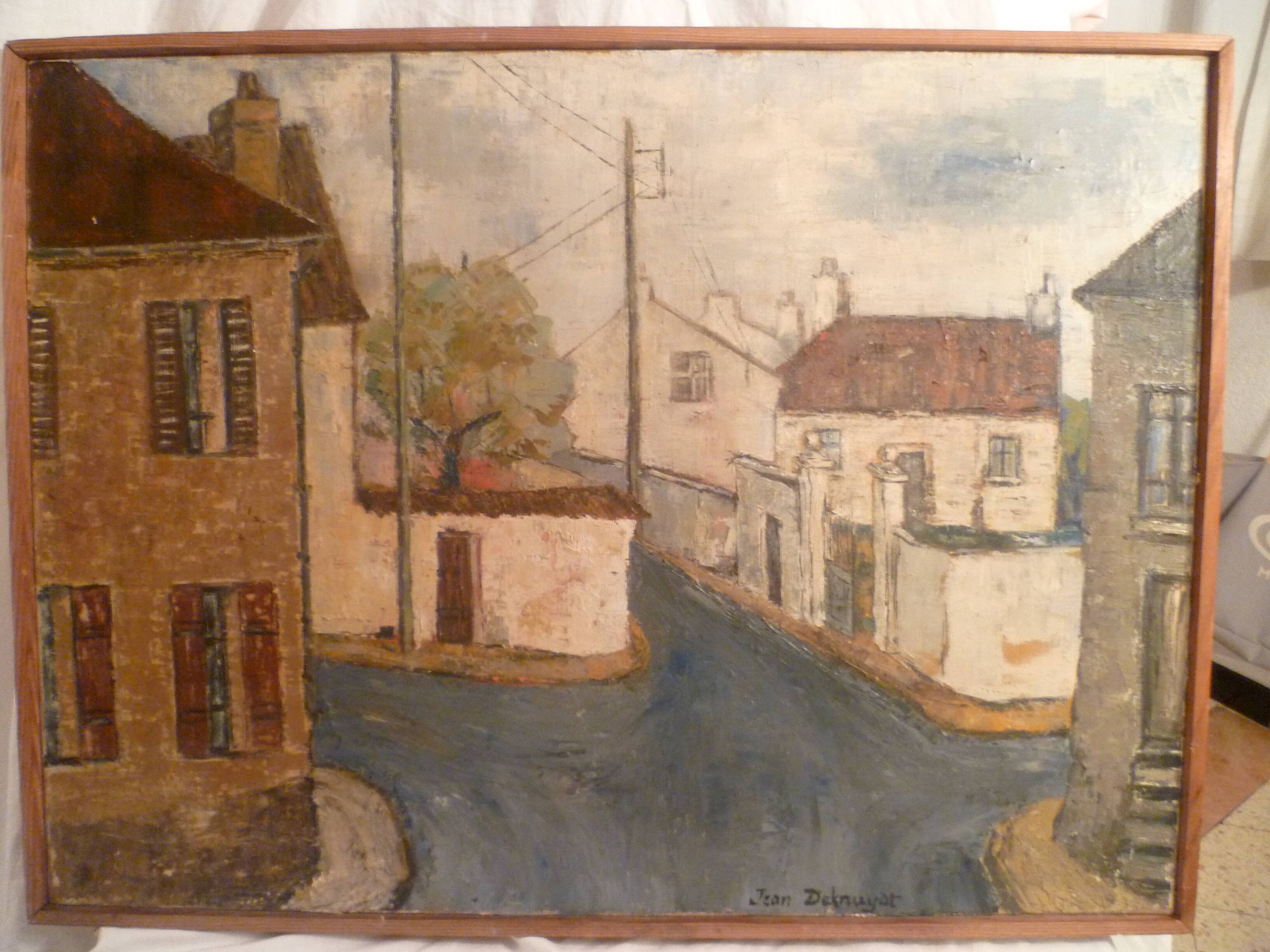"subsurb street" signed jean deknuyat modernist