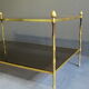 Smoked low years 70 brass and glass table