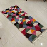 Handmade wool Berber rug 155 x 60 cm