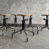 Set of 5 flambo adjustable industrial stools