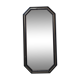 Octagonal mirror in lacquered black wood and brass - mirror smoked glass pink gold