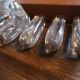 Series of 6 knife holders signed Daum France in box
